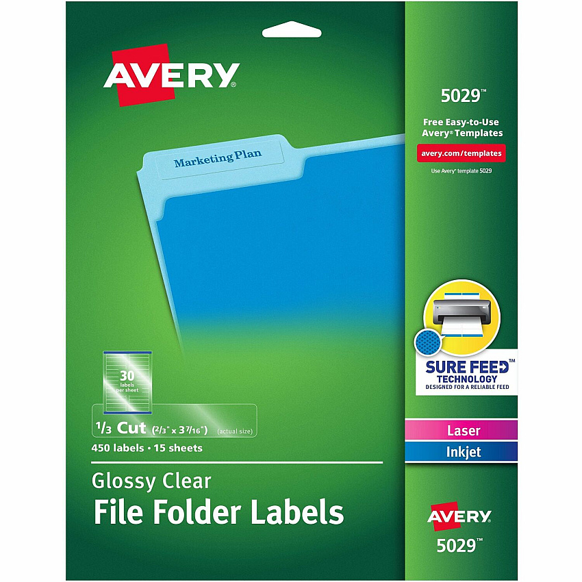 Avery Clear Top Tab Filing Labels (AVE5029)