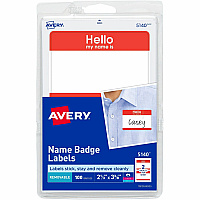 Avery Border Print/Write Hello Name Badges (AVE5140)