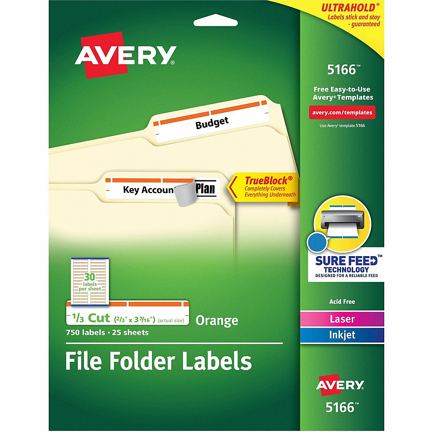 Avery TrueBlock File Folder Labels (AVE5166)