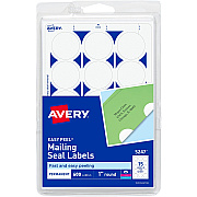 Avery Mailing Seals, Permanent, 1" Diameter, 600 Labels (5247) (AVE05247)