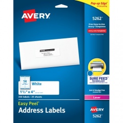 Avery Easy Peel Mailing Laser Labels (5262)