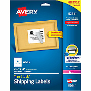 Avery Shipping Labels, Sure Feed, 3-1/3" x 4" , 150 White Labels (AVE5264)