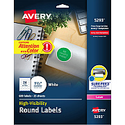 Avery Round High Visibility Labels (AVE5293)