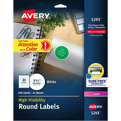 Avery Round High Visibility Labels (AVE5293)