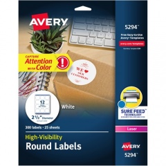 Avery Round High Visibility Labels (5294)