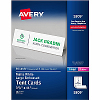 Avery Large Tent Cards for Laser and Inkjet Printers, 3½" x 11" (AVE5309)