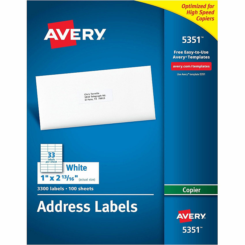 Avery Copier Address Labels (AVE5351)