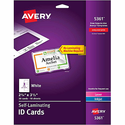 Avery Self-laminating ID Cards (AVE5361)