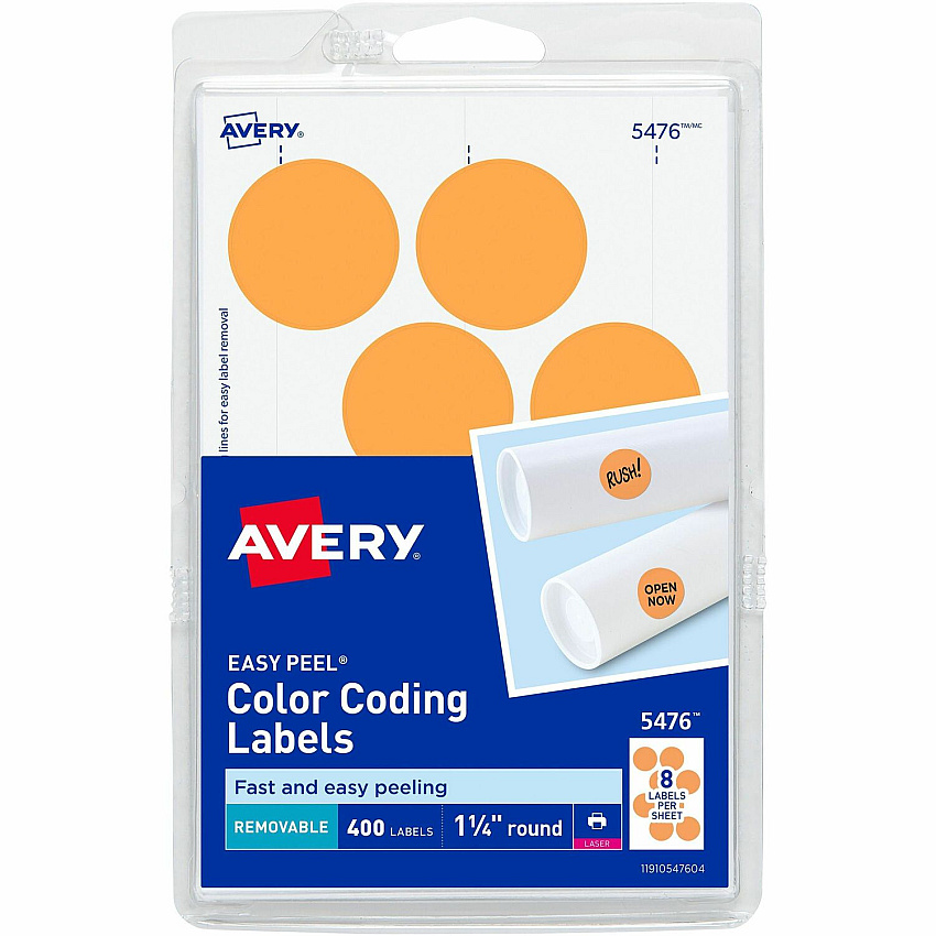 Avery 1-1/4" Color-Coding Labels (AVE05476)