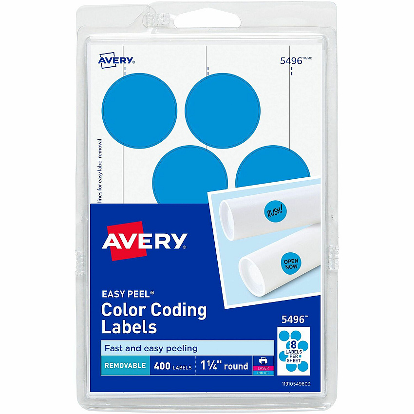 Avery 1-1/4" Color-Coding Labels (AVE05496)
