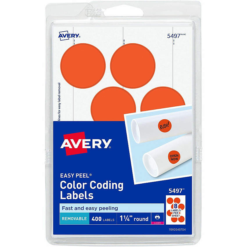 Avery 1-1/4" Color-Coding Labels (AVE05497)