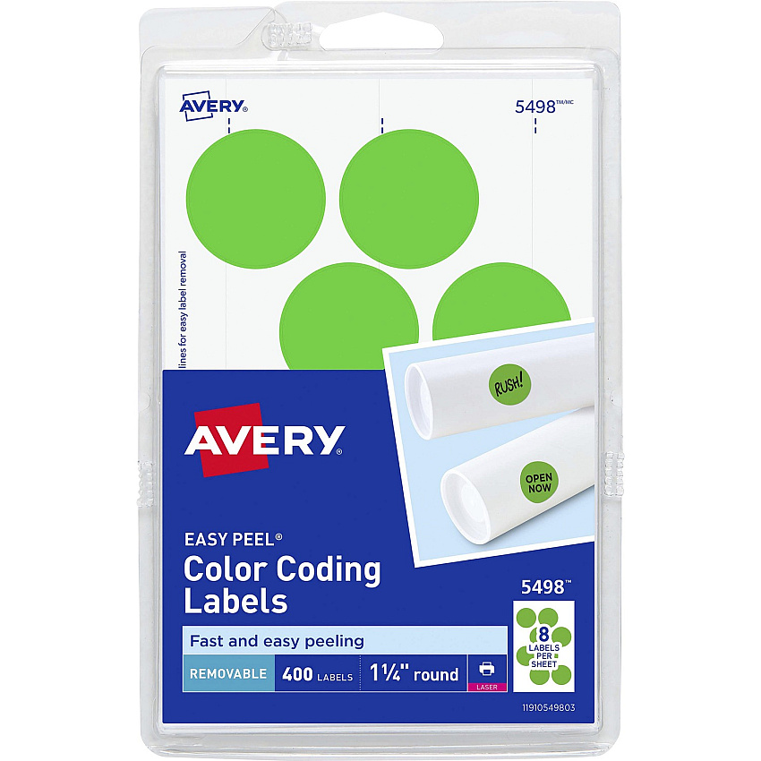 Avery 1-1/4" Color-Coding Labels (AVE05498)