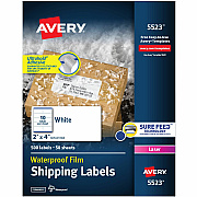 Avery Waterproof Labels, 2" x 4" , 500 Total (05523)