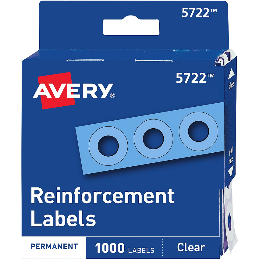 Avery Hole Reinforcement Label Rings (AVE05722)