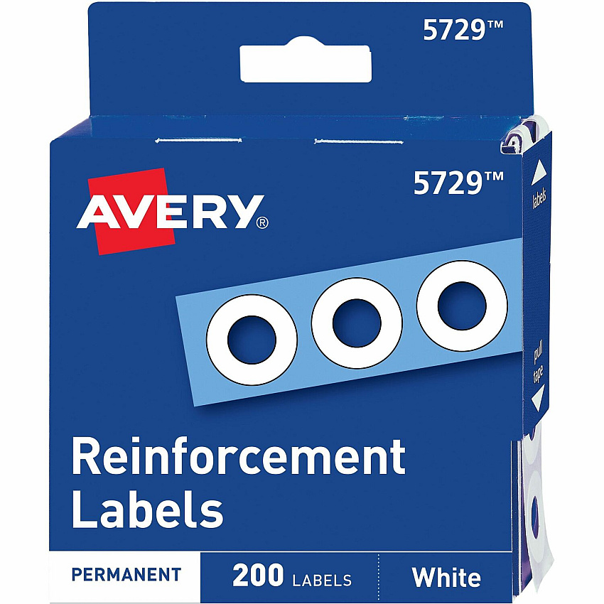 Avery White Self-Adhesive Reinforcement Labels (AVE05729)