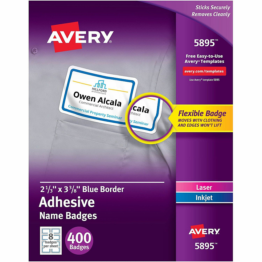 Avery Adhesive Name Badges (AVE5895)