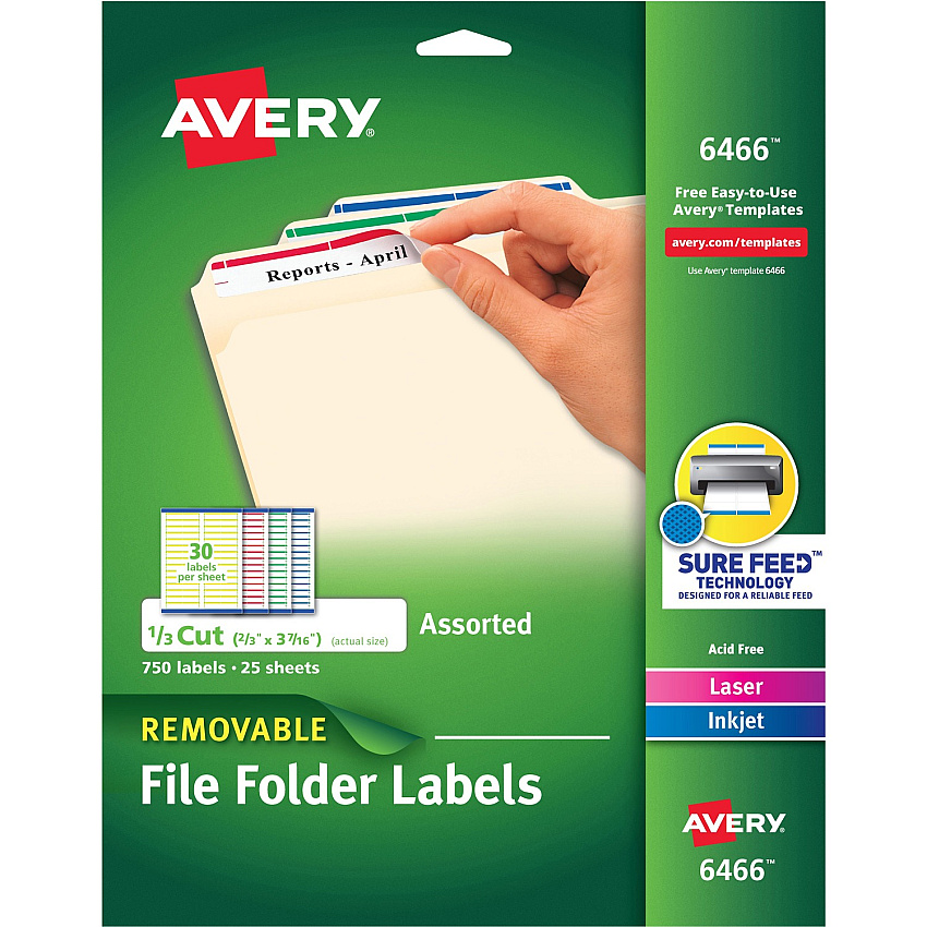 Avery Removable Laser/Inkjet Filing Labels (AVE6466)