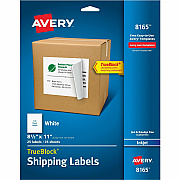 Avery TrueBlock Shipping Labels, 8-1/2" x 11" , 25 Labels (AVE8165)