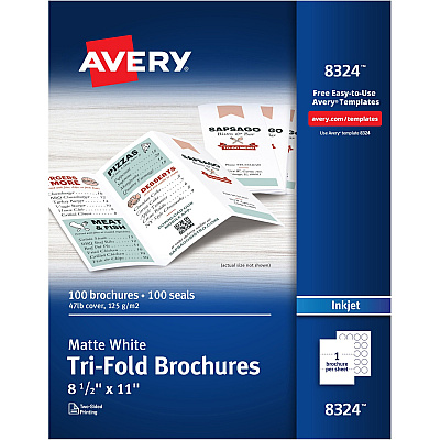 Avery Tri-Fold Brochures - 2-Sided Printing (AVE8324)