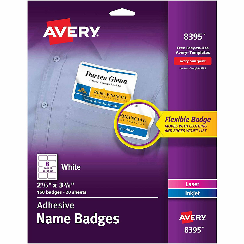 Avery Adhesive Name Badges (AVE8395)