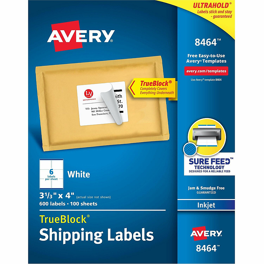 Avery TrueBlock Shipping Labels (AVE8464)