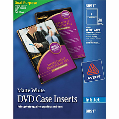 Avery Avery(R) Matte White DVD Case Inserts, 20 Inserts (AVE8891)