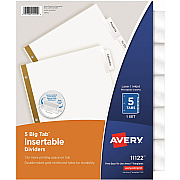 Avery Big Tab Insertable Dividers - Reinforced Gold Edge (AVE11122)
