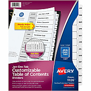 Avery Ready Index Binder Dividers - Customizable Table of Contents (AVE11126)