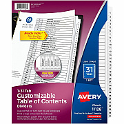 Avery Ready Index Binder Dividers - Customizable Table of Contents (AVE11128)