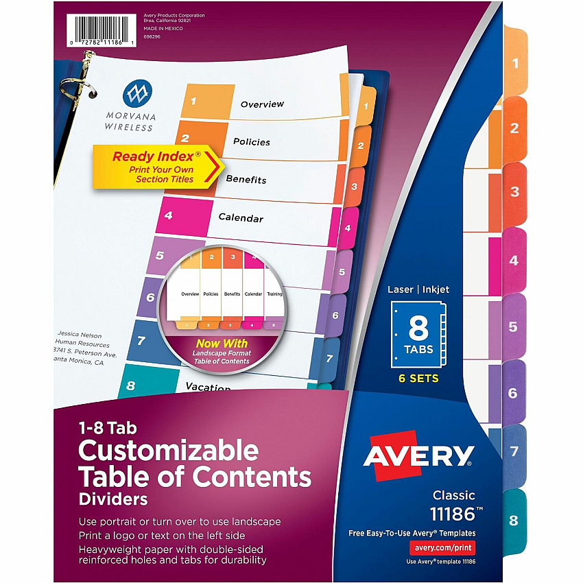 Avery Ready Index Custom TOC Binder Dividers (AVE11186)