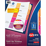 Avery Ready Index Table of Content Dividersfor Laser and Inkjet Printers (AVE11187)