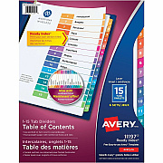 Avery Ready Index Table of Content Dividers for Laser and Inkjet Printers (AVE11197)