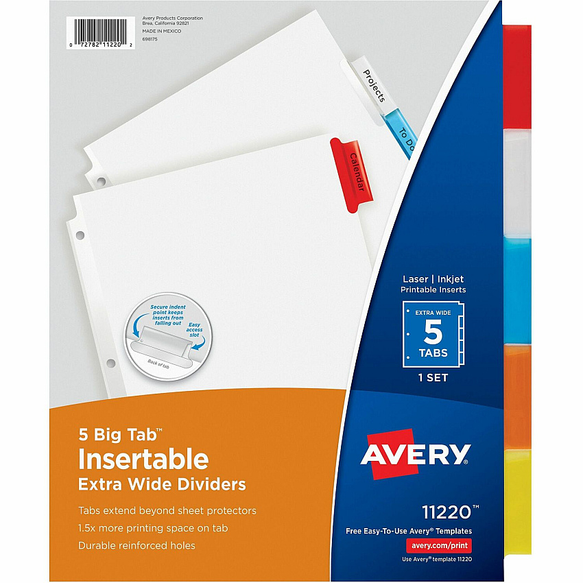 Avery Big Tab Extra-Wide Insertable Dividers (AVE11220)