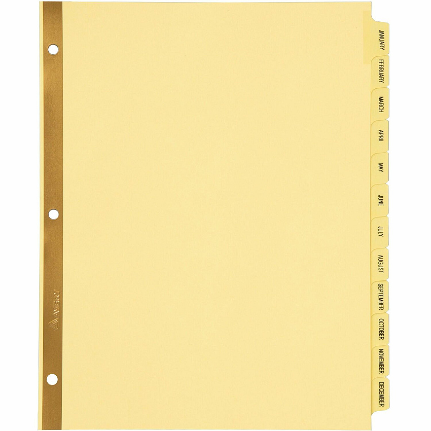 Avery Laminated Dividers - Gold Reinforced (AVE11307)