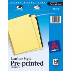 Avery Preprinted Tab Dividers - Gold Reinforced Edge (11352)