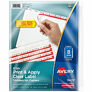 Avery Print & Apply Clear Label Dividers - Index Maker Easy Peel Printable Labels (AVE11422)