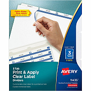 Avery Print & Apply Clear Label Dividers - Index Maker Easy Apply Label Strip (AVE11435)