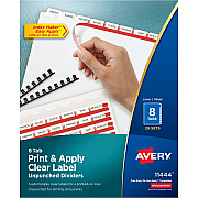 Avery Print & Apply Label Unpunched Dividers - Index Maker Easy Apply Label Strip (AVE11444)
