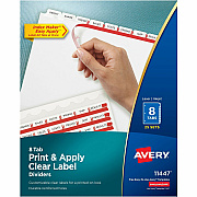 Avery Print & Apply Clear Label Dividers - Index Maker Easy Apply Label Strip (AVE11447)