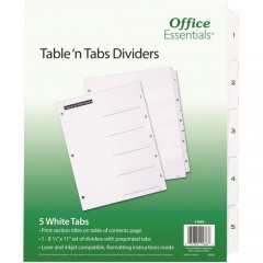 Avery B/W Print Table of Contents Tab Dividers (11666)