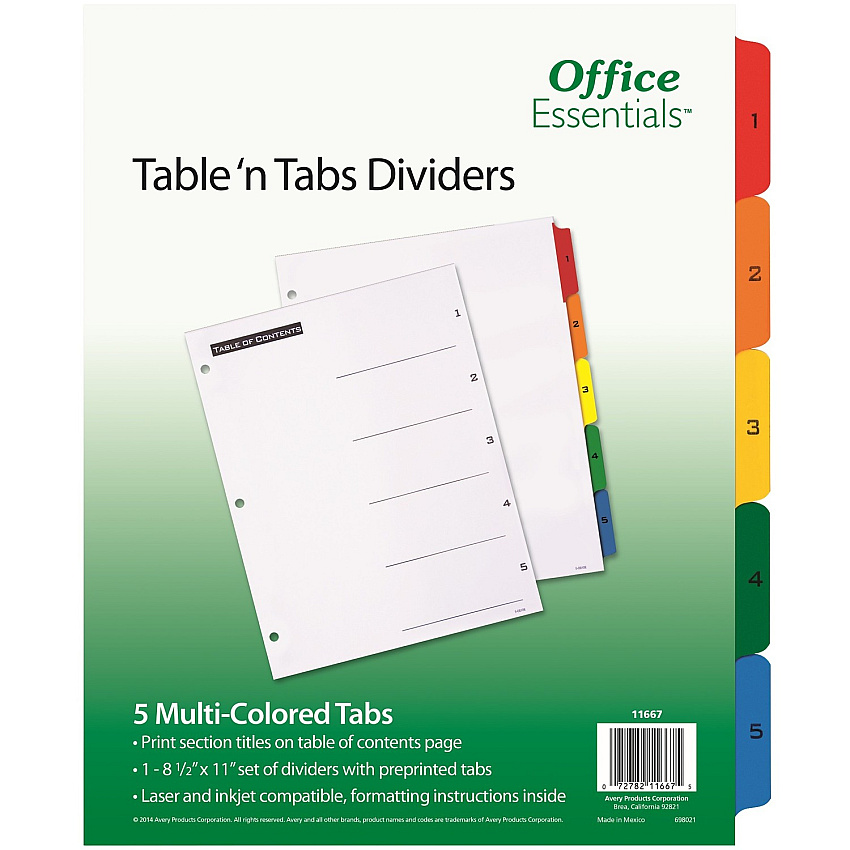 Avery Table 'N Tabs Numeric Dividers (AVE11667)
