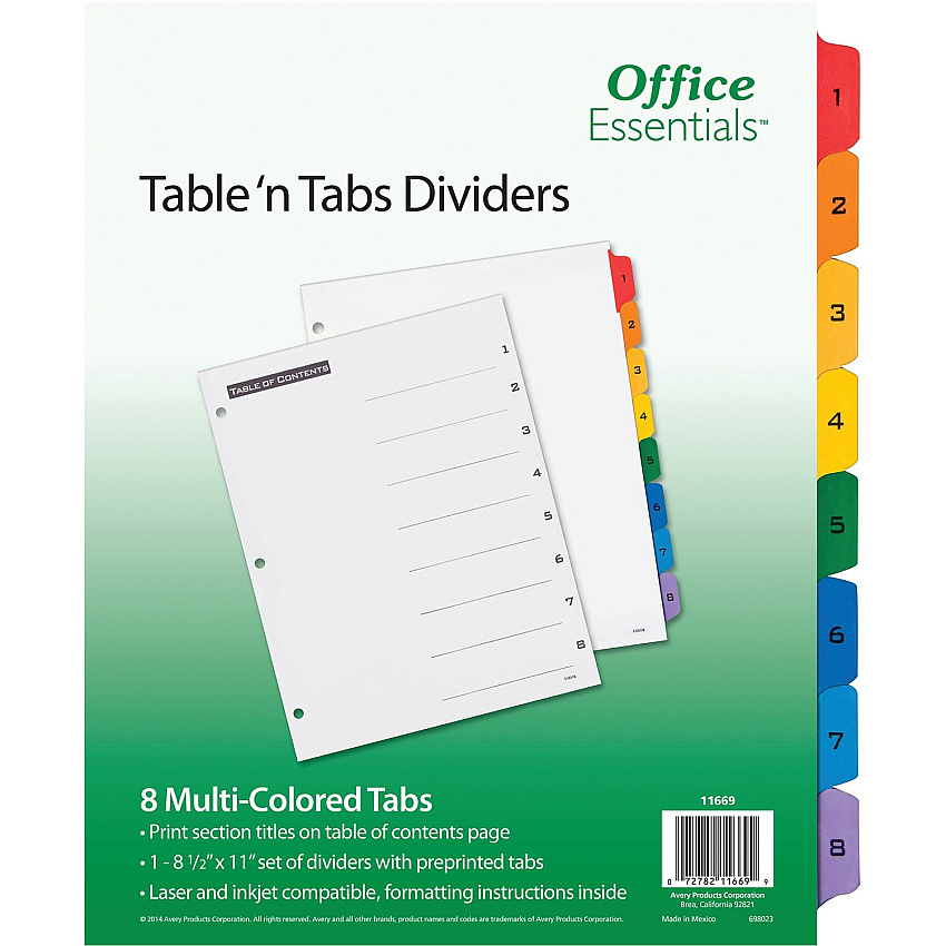 Avery Table 'N Tabs Numeric Dividers (AVE11669)