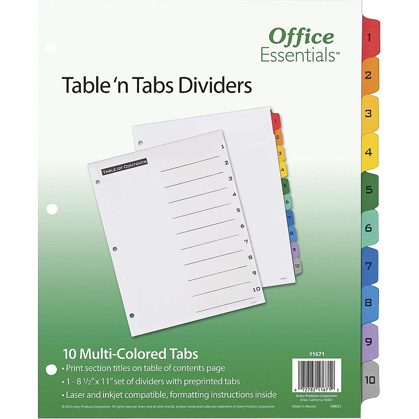 Avery Table 'N Tabs Numeric Dividers (AVE11671)