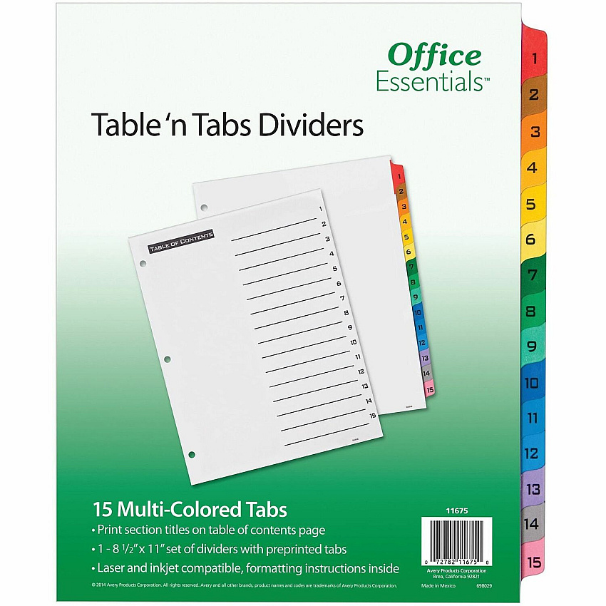 Avery Office Essentials Table 'n Tabs Dividers (AVE11675)