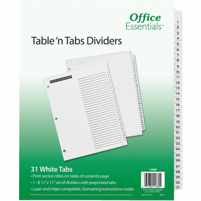 Avery Table 'N Tabs Daily Dividers (11680)