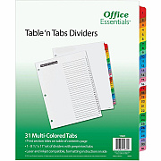 Avery Table 'N Tabs Daily Dividers (AVE11681)