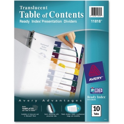 Avery Ready Index Customizable TOC Binder Dividers (11818)