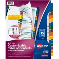 Avery Ready Index Customizable TOC Binder Dividers (11820)