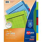 Avery Big Tab Insertable Plastic Dividersfor Laser and Inkjet Printers (AVE11900)