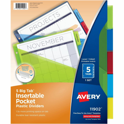Avery Big Tab Insertable Pocket Dividers (11902)